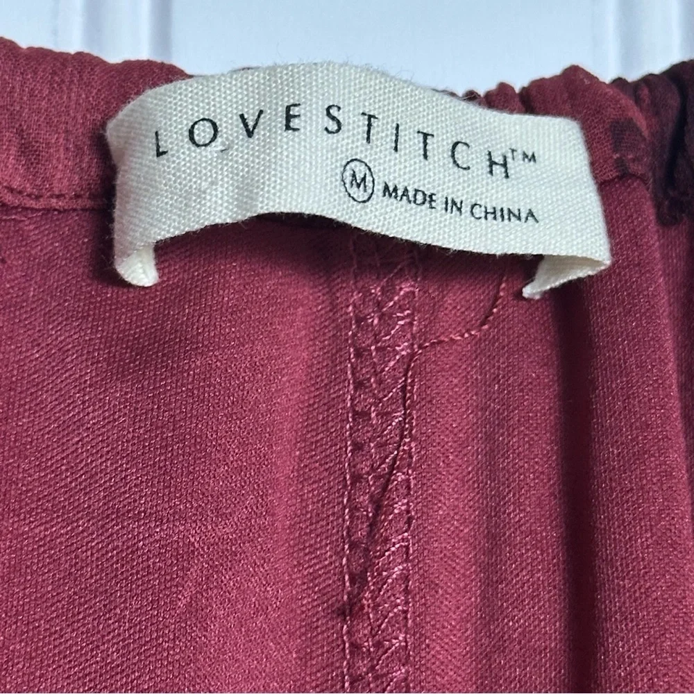 Love stitch Kiriana Halter Maxi Dress Red Floral Chiffon Left Print Flowy M - Picture 6 of 15
